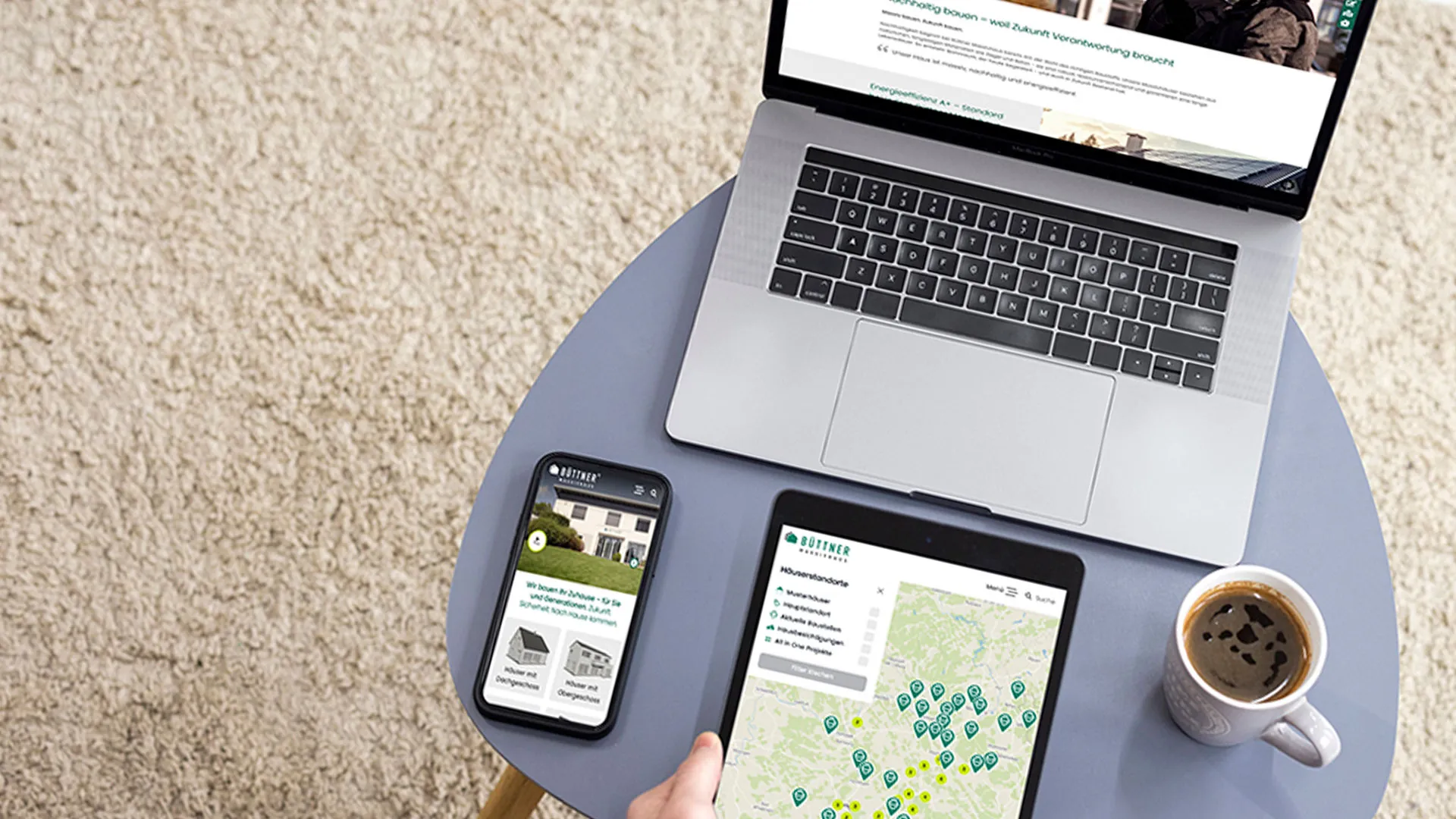 Vorschaubild des Referenzprojekts „Büttner Massivhaus: neue Website mit Hausfinder und individuellen Funktionen“