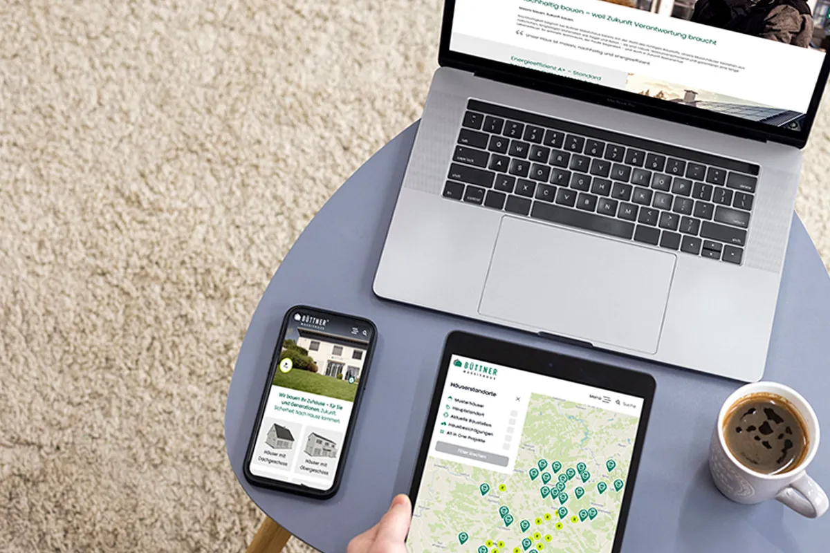 Referenzprojekt: Büttner Massivhaus: neue Website mit Hausfinder und individuellen Funktionen