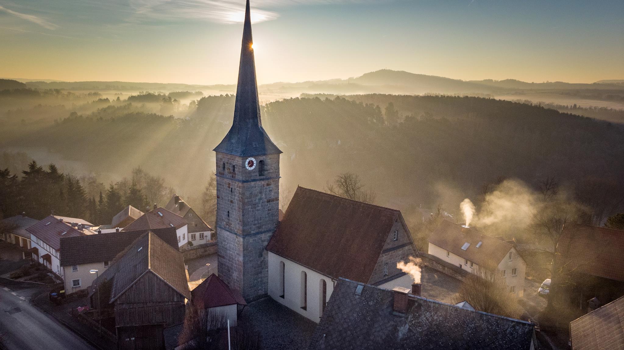 Mistelbach St. Bartholomäus Luftaufnahme